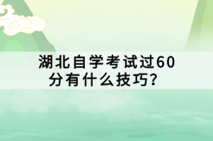 湖北自學(xué)考試過60分有什么技巧？