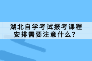 湖北自學考試報考課程安排需要注意什么？