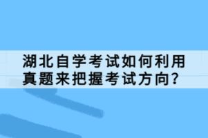 湖北自學(xué)考試如何利用真題來把握考試方向？