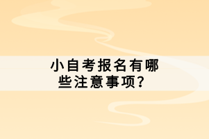 小自考報名有哪些注意事項？