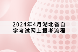 2024年4月湖北省自學(xué)考試網(wǎng)上報考流程