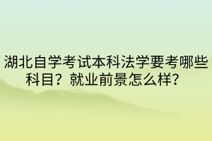 湖北自學(xué)考試本科法學(xué)要考哪些科目？就業(yè)前景怎么樣？