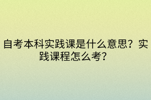 自考本科實(shí)踐課是什么意思？實(shí)踐課程怎么考？