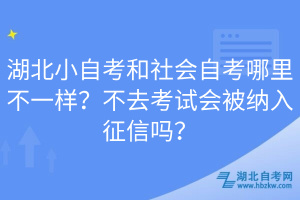 湖北小自考和社會(huì)自考哪里不一樣？不去考試會(huì)被納入征信嗎？