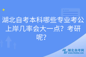 湖北自考本科哪些專業(yè)考公上岸幾率會大一點？考研呢？