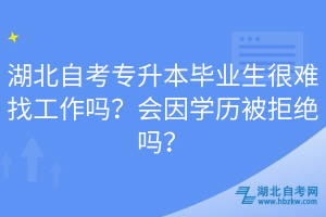 湖北自考專升本畢業(yè)生很難找工作嗎？會(huì)因?qū)W歷被拒絕嗎？