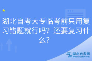 湖北自考大專臨考前只用復(fù)習(xí)錯題就行嗎？還要復(fù)習(xí)什么？