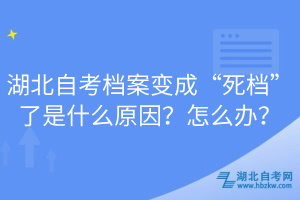 湖北自考檔案變成“死檔”了是什么原因？怎么辦？