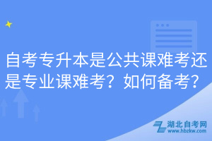 自考專升本是公共課難考還是專業(yè)課難考？如何備考？