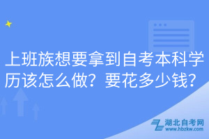 上班族想要拿到自考本科學(xué)歷該怎么做？要花多少錢？