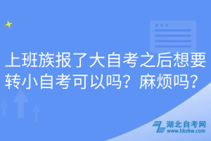 上班族報(bào)了大自考之后想要轉(zhuǎn)小自考可以嗎？麻煩嗎？