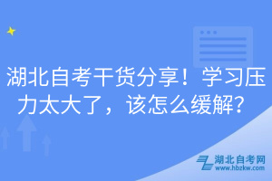 湖北自考干貨分享！學(xué)習(xí)壓力太大了，該怎么緩解？