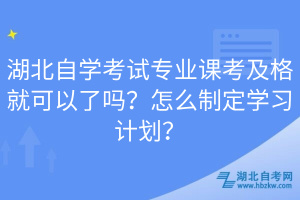 湖北自學考試專業(yè)課考及格就可以了嗎？怎么制定學習計劃？