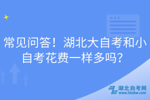 常見問答！湖北大自考和小自考花費一樣多嗎？