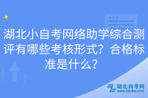 湖北小自考網(wǎng)絡(luò)助學(xué)綜合測評有哪些考核形式？合格標(biāo)準(zhǔn)是什么？