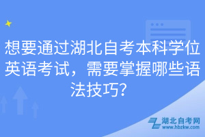 想要通過湖北自考本科學(xué)位英語考試，需要掌握哪些語法技巧？