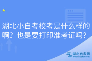 湖北小自考?？际鞘裁礃拥陌。恳彩且蛴?zhǔn)考證嗎？