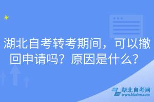 湖北自考轉(zhuǎn)考期間，可以撤回申請嗎？原因是什么？