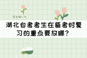 湖北自考考生在備考時復習的重點要放哪？