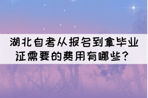 湖北自考從報(bào)名到拿畢業(yè)證需要的費(fèi)用有哪些？