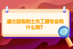 湖北自考的土木工程專業(yè)有什么用？