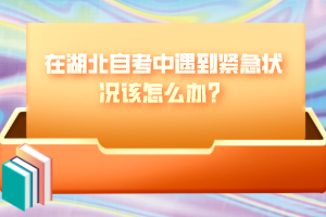 在湖北自考中遇到緊急狀況該怎么辦？