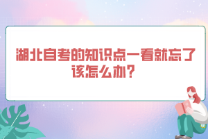 湖北自考的知識點(diǎn)一看就忘了該怎么辦？