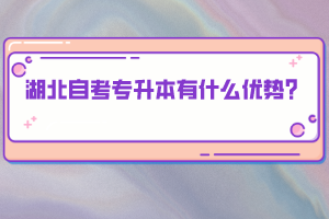 湖北自考專升本有什么優(yōu)勢？