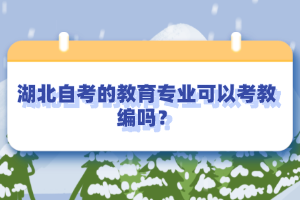 湖北自考的教育專業(yè)可以考教編嗎？