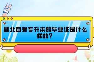 湖北自考專升本的畢業(yè)證是什么樣的？