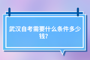 武漢自考需要什么條件多少錢？