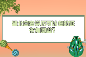 湖北自考學(xué)歷可以考的證書有哪些？