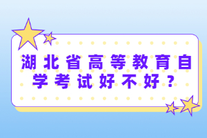 湖北省高等教育自學考試好不好？