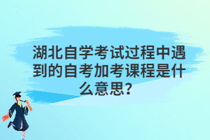 湖北自學(xué)考試過程中遇到的自考加考課程是什么意思？