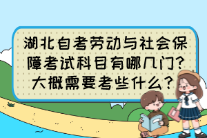 湖北自考勞動與社會保障考試科目有哪幾門?大概需要考些什么？