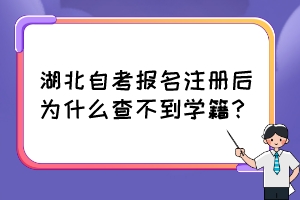 湖北自考報(bào)名注冊后為什么查不到學(xué)籍？