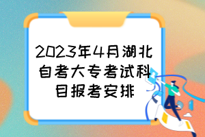 2023年4月湖北自考大?？荚嚳颇繄?bào)考安排