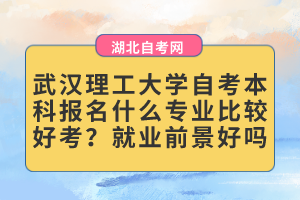 武漢理工大學(xué)自考本科報名什么專業(yè)比較好考？就業(yè)前景好嗎？