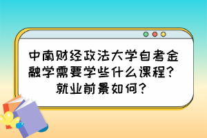 中南財(cái)經(jīng)政法大學(xué)自考金融學(xué)需要學(xué)些什么課程？就業(yè)前景如何？