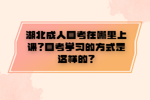 湖北成人自考在哪里上課？自考學(xué)習(xí)的方式是這樣的？