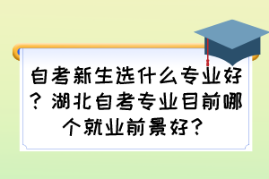 自考新生選什么專業(yè)好？湖北自考專業(yè)目前哪個就業(yè)前景好？