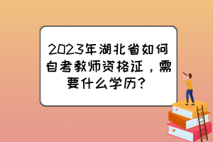 2023年湖北省如何自考教師資格證，需要什么學(xué)歷？