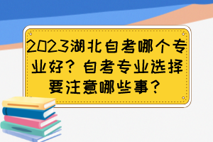 2023湖北自考哪個專業(yè)好？自考專業(yè)選擇要注意哪些事？