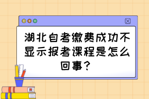 湖北自考繳費(fèi)成功不顯示報(bào)考課程是怎么回事？