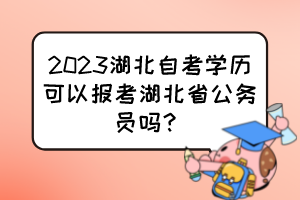 2023湖北自考學(xué)歷可以報(bào)考湖北省公務(wù)員嗎？