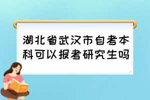 湖北省武漢市自考本科可以報(bào)考研究生嗎？