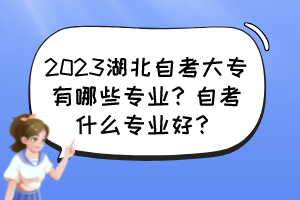 2023湖北自考大專有哪些專業(yè)？自考什么專業(yè)好？