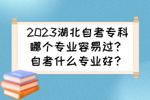 2023湖北自考專科哪個(gè)專業(yè)容易過？自考什么專業(yè)好？