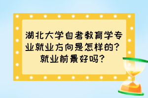 湖北大學(xué)自考教育學(xué)專業(yè)就業(yè)方向是怎樣的？就業(yè)前景好嗎？