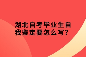 湖北自考畢業(yè)生自我鑒定要怎么寫？